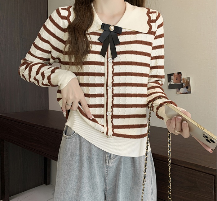 Chanelstyle stripe sweater for women