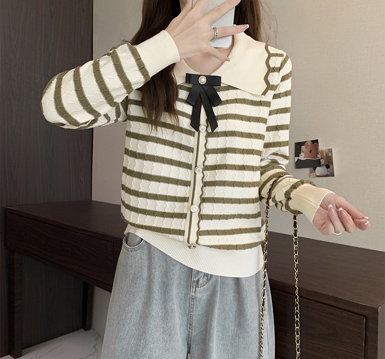 Chanelstyle stripe sweater for women