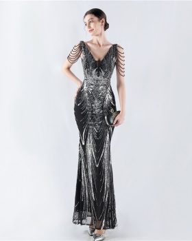 Annual meeting colors evening dress sequins formal dress