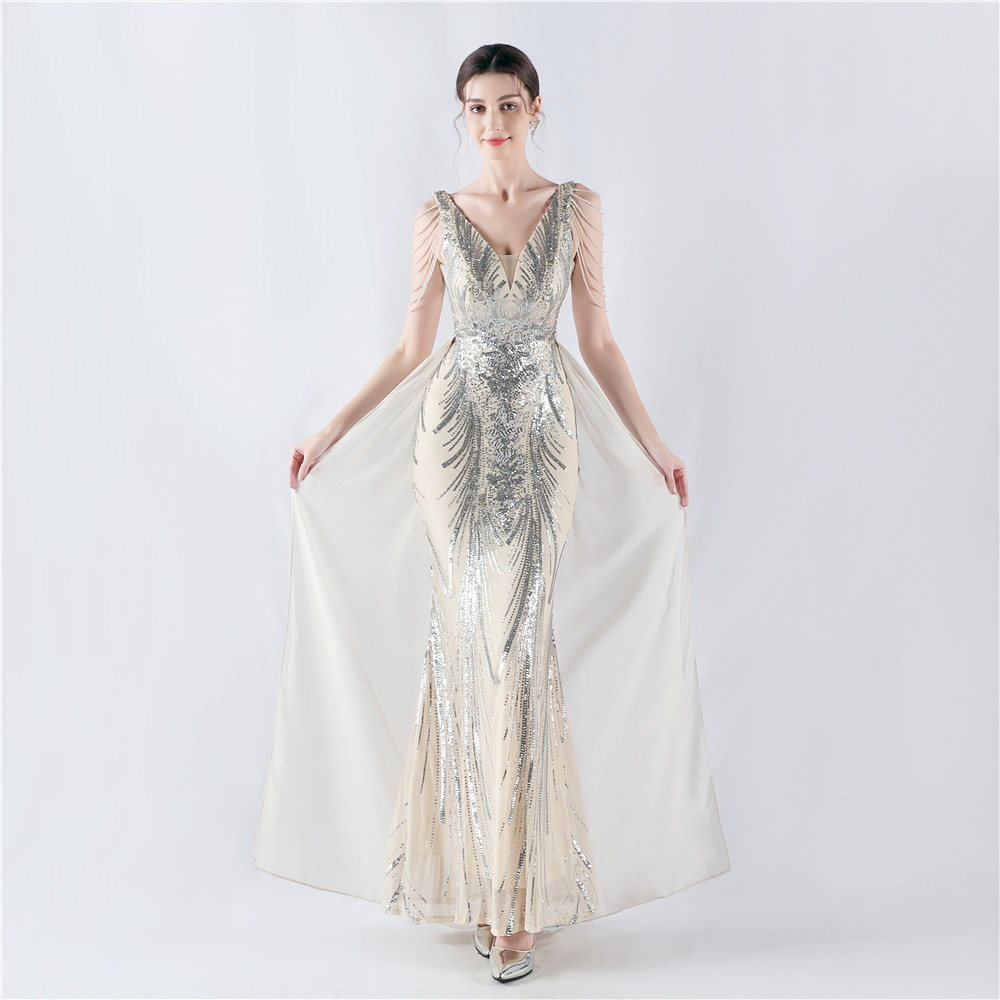 Annual meeting colors evening dress sequins formal dress