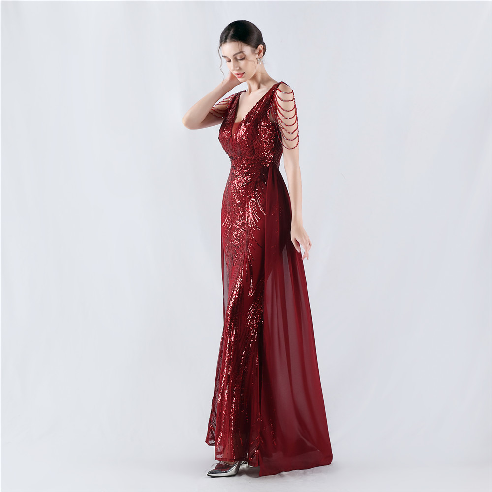 Annual meeting colors evening dress sequins formal dress