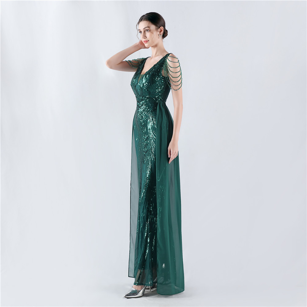 Annual meeting colors evening dress sequins formal dress