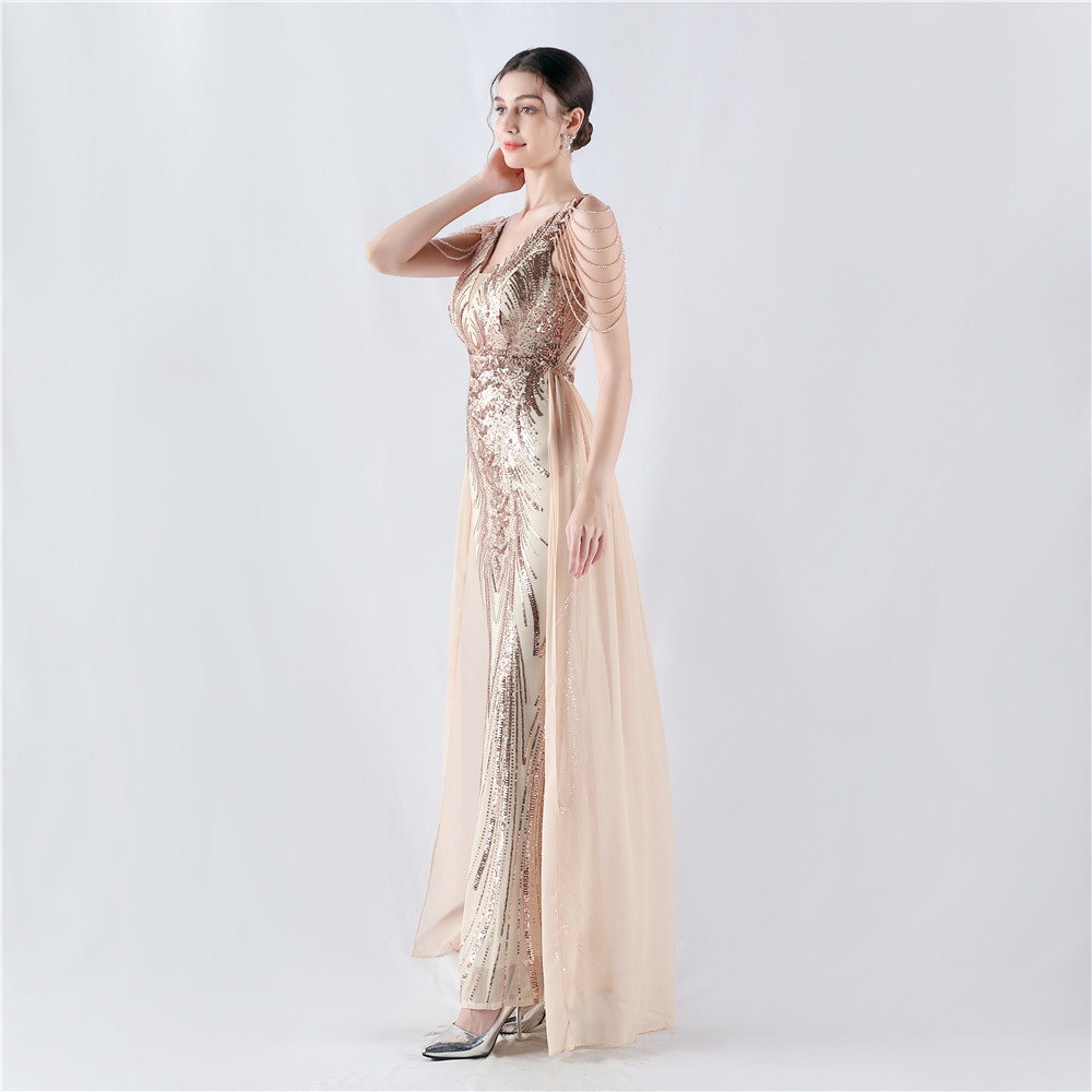 Annual meeting colors evening dress sequins formal dress