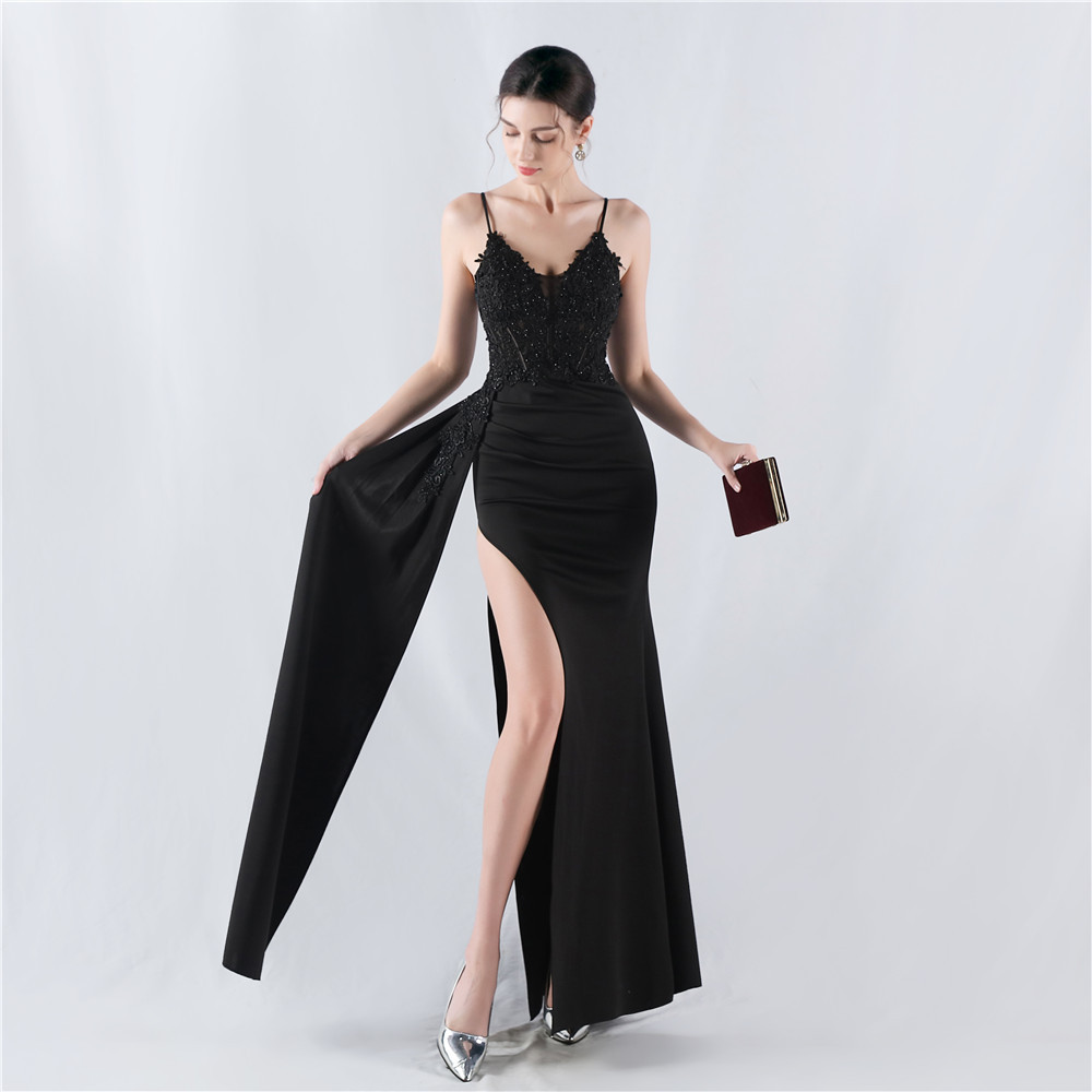 Pinched waist wedding formal dress rhinestone evening dress