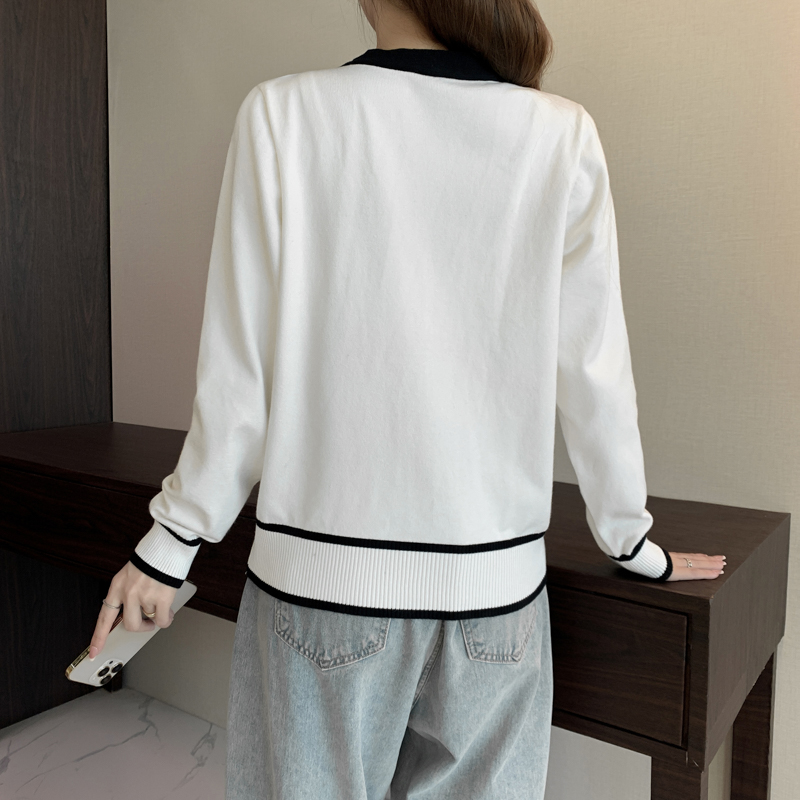 Chanelstyle long sleeve coat bow autumn and winter cardigan