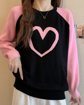 Autumn and winter raglan long sleeve sweater for women