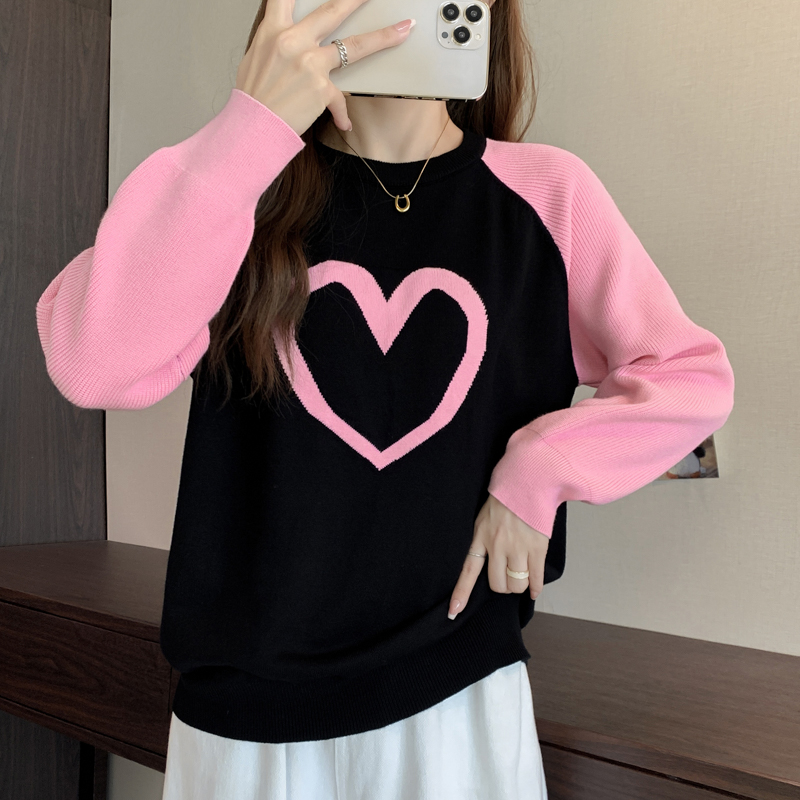 Autumn and winter raglan long sleeve sweater for women