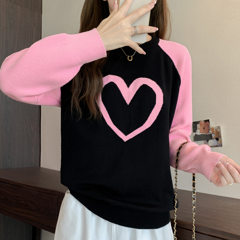 Autumn and winter raglan long sleeve sweater for women