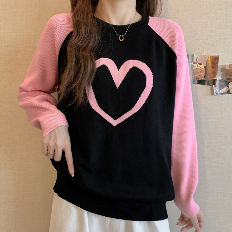 Autumn and winter raglan long sleeve sweater for women