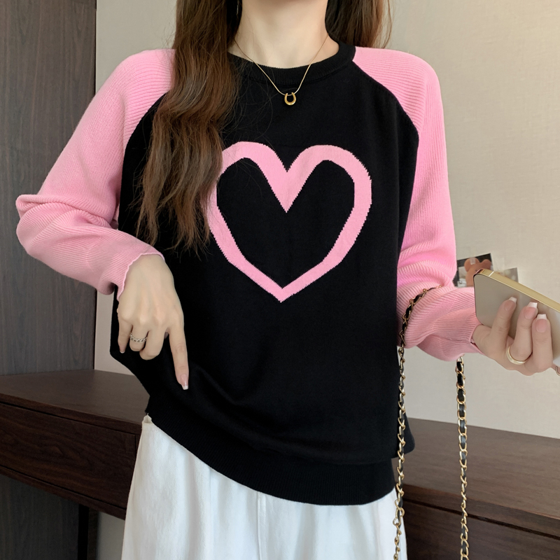 Autumn and winter raglan long sleeve sweater for women