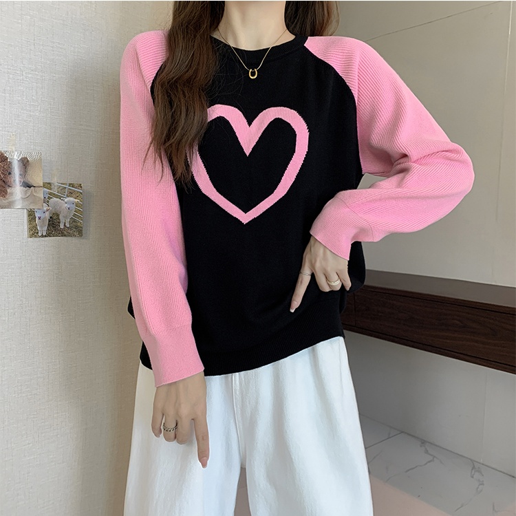 Autumn and winter raglan long sleeve sweater for women