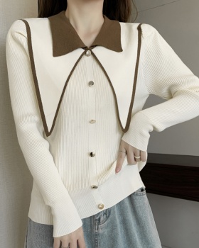 Autumn and winter college style doll collar tops