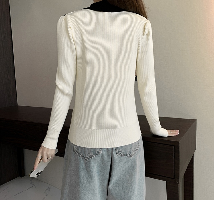 Autumn and winter college style doll collar tops