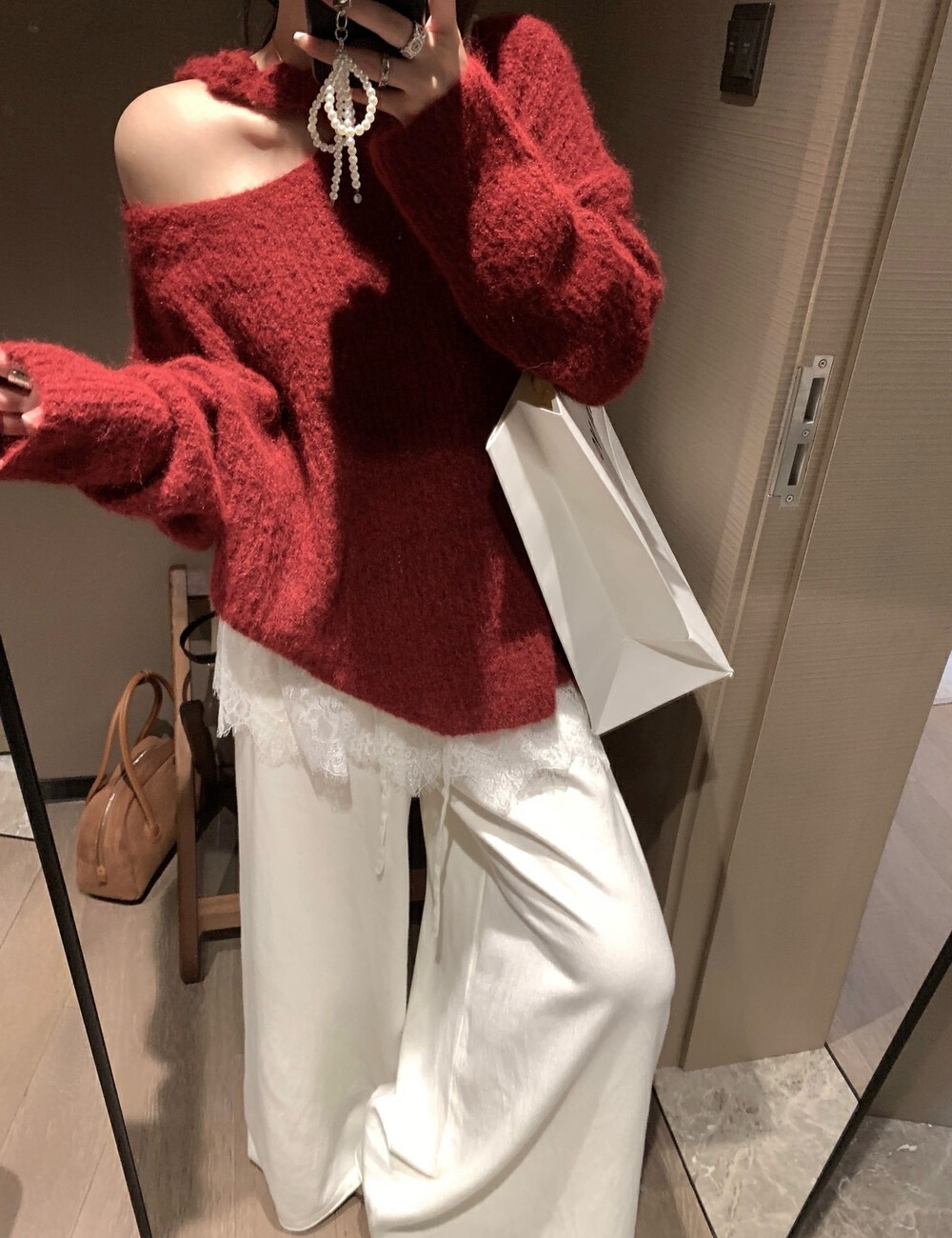 Unique slim tops hollow long sleeve sweater for women