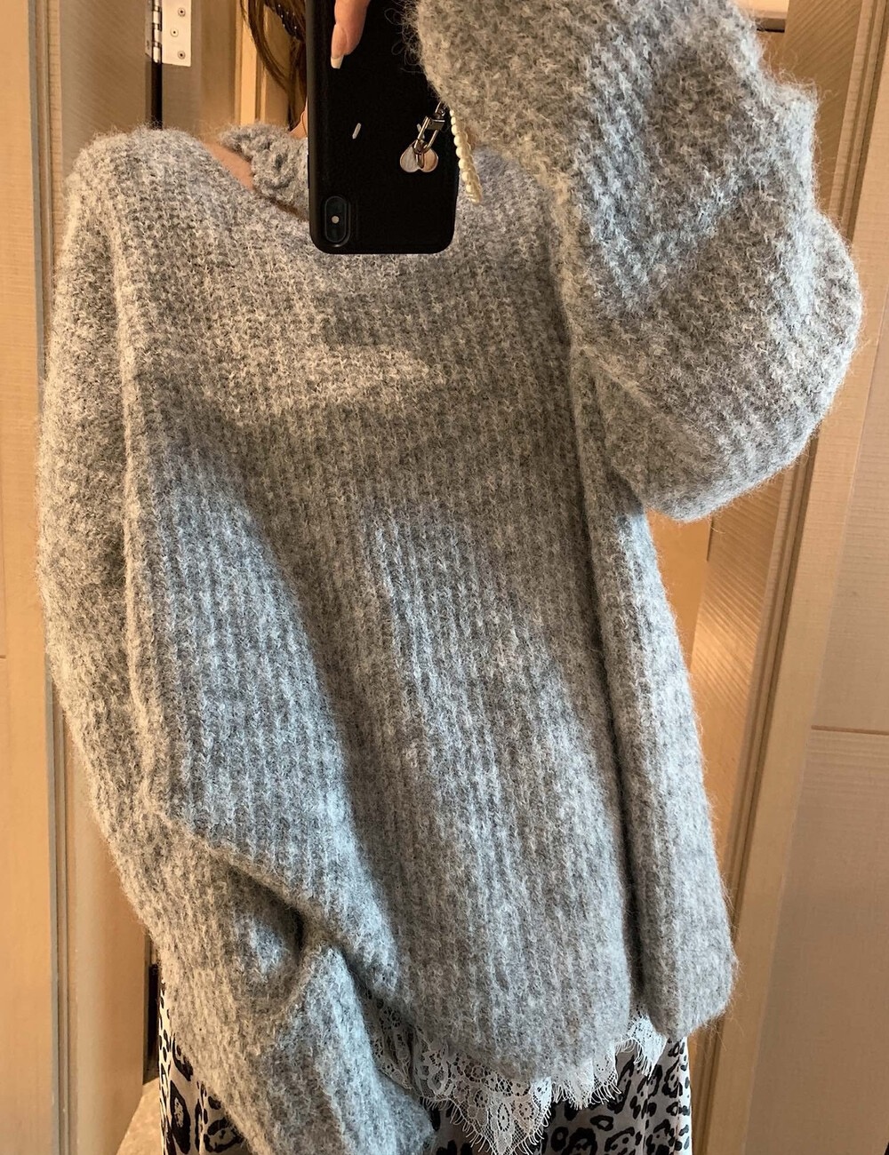 Unique slim tops hollow long sleeve sweater for women