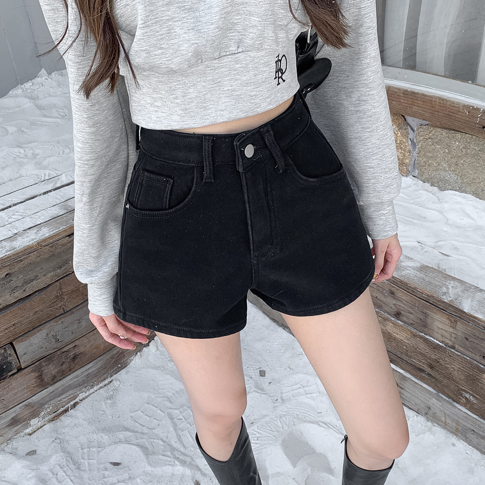 Plus velvet Korean style thick shorts for women