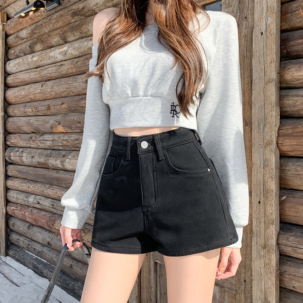 Plus velvet Korean style thick shorts for women