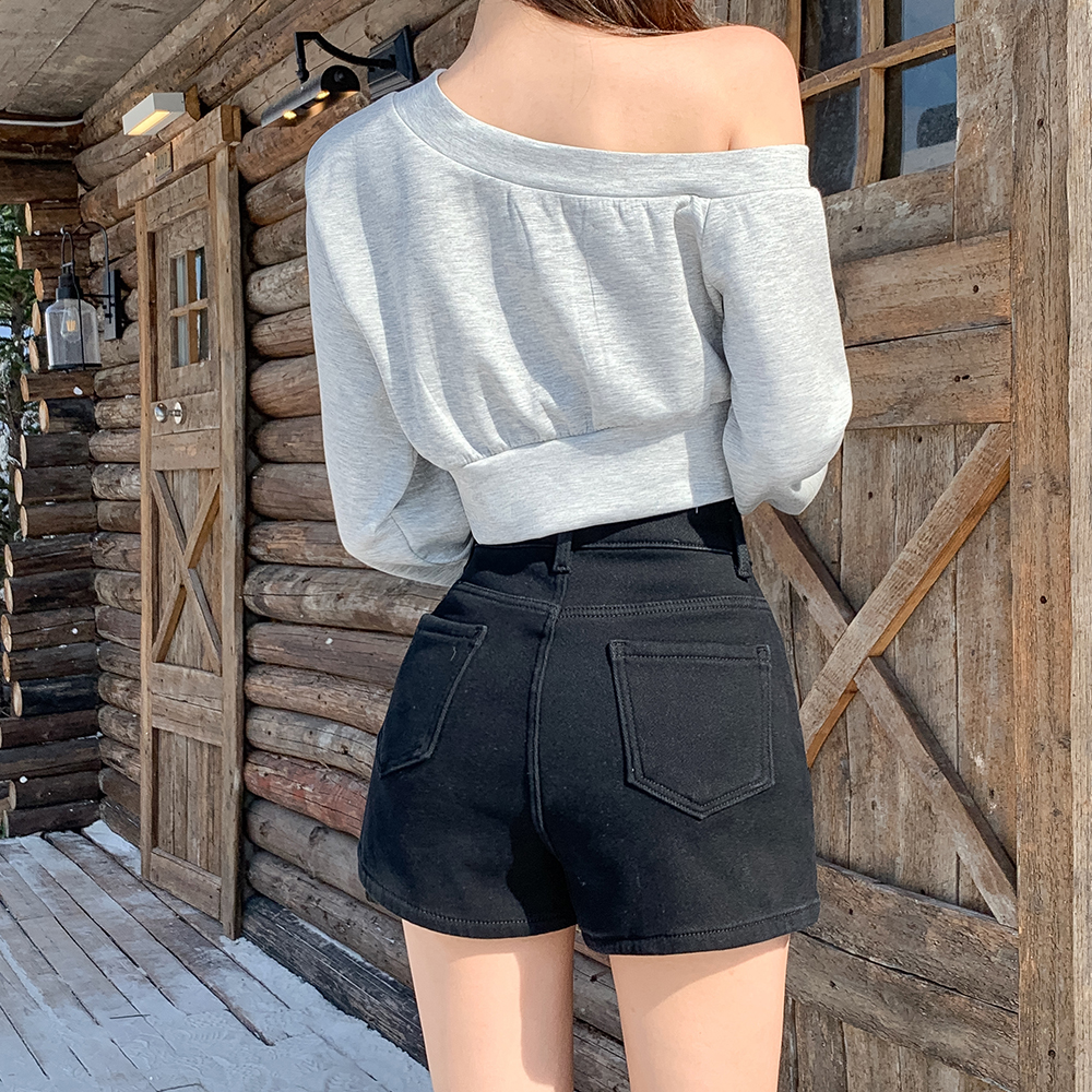 Plus velvet Korean style thick shorts for women