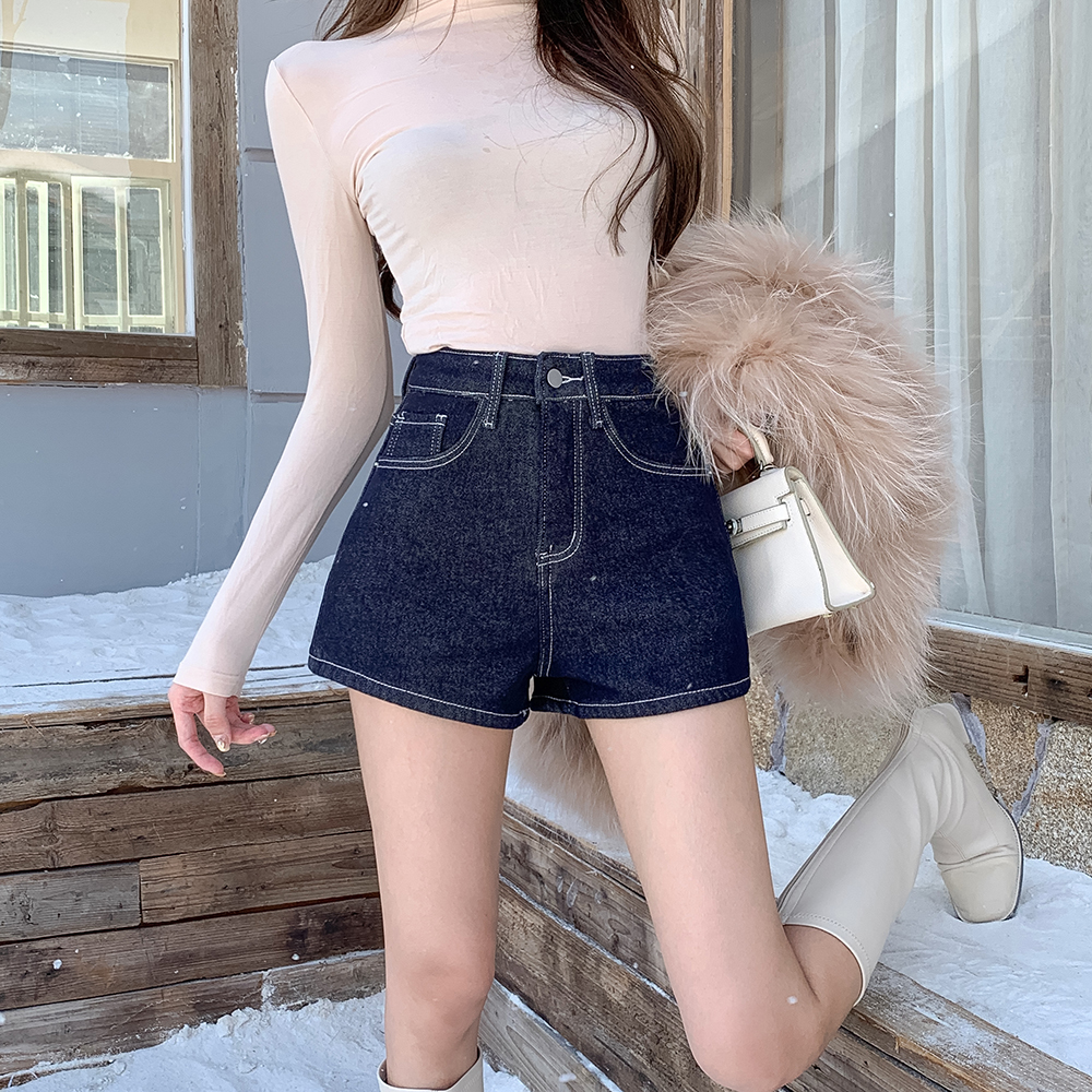 Plus velvet Korean style thick shorts for women