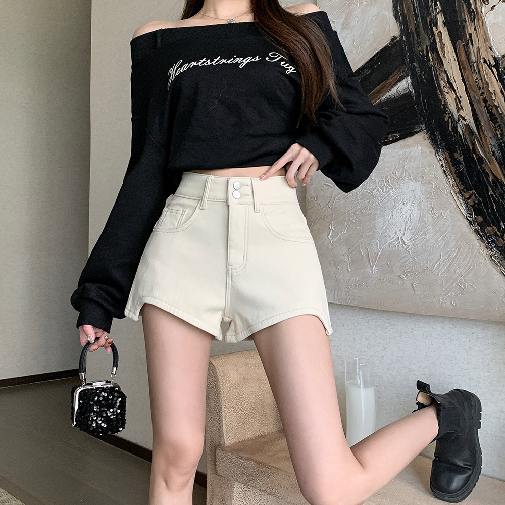 Spicegirl high waist short jeans thermal slim shorts