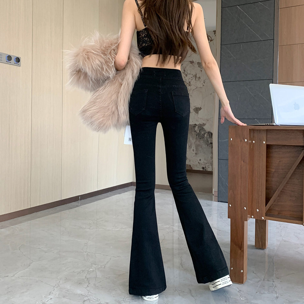 Micro speaker high waist pants autumn jeans for women