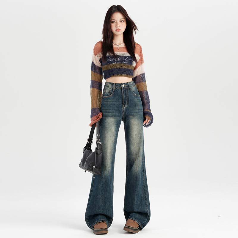 Slim autumn spicegirl jeans straight mopping pants for women