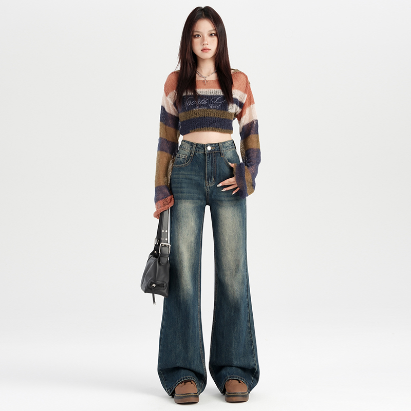 Slim autumn spicegirl jeans straight mopping pants for women