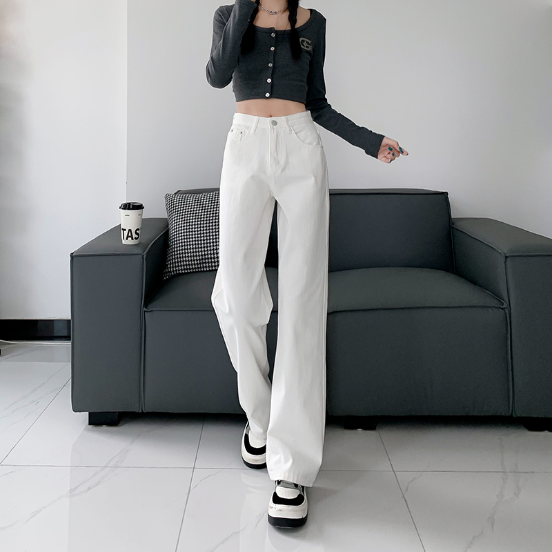 Loose Casual simple cozy denim slim wide leg pants