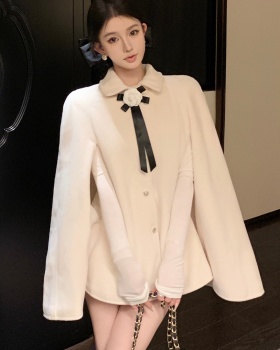 Temperament clip cotton cloak woolen overcoat