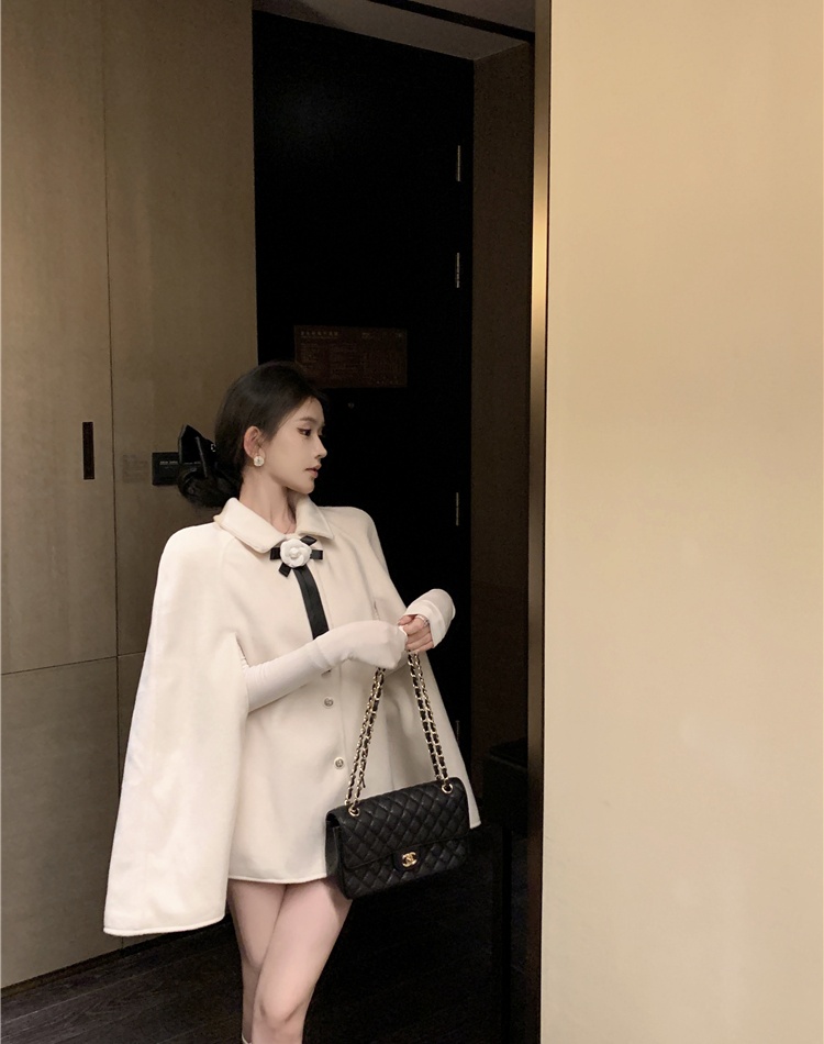 Temperament clip cotton cloak woolen overcoat