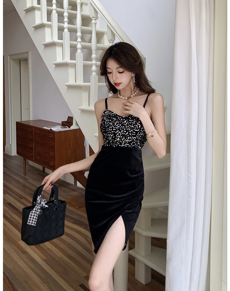 Ladies splice strap dress retro dress for women