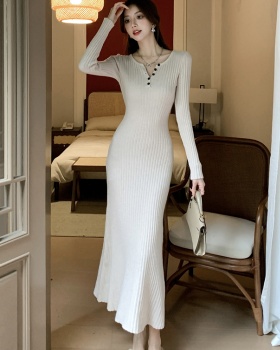 Knitted long dress sweater dress for women