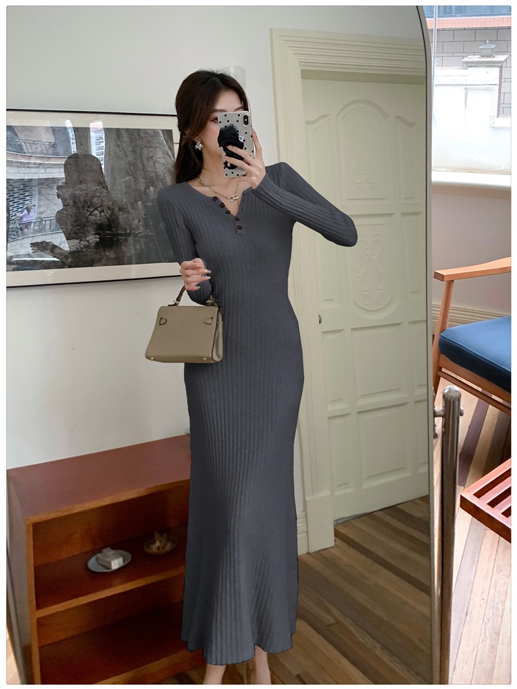 Knitted long dress sweater dress for women