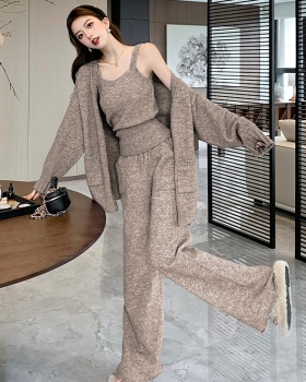 Korean style lazy coat knitted sling cardigan 3pcs set