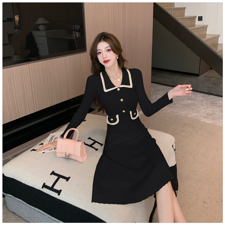 France style knitted slim dress for women