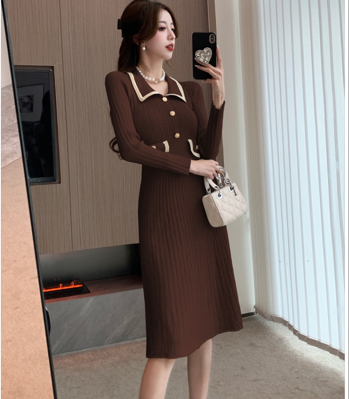 France style knitted slim dress for women