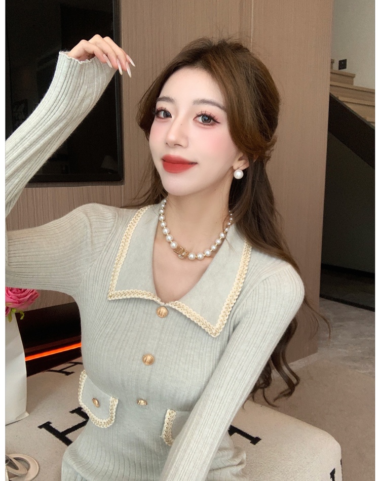 France style knitted slim dress for women