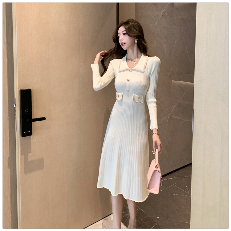 France style knitted slim dress for women