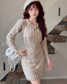 Girl chanelstyle sweater dress knitted light dress