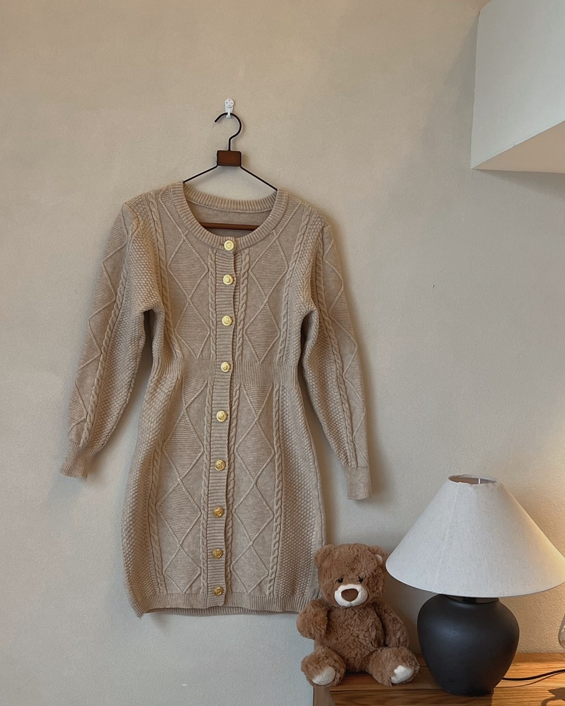 Girl chanelstyle sweater dress knitted light dress