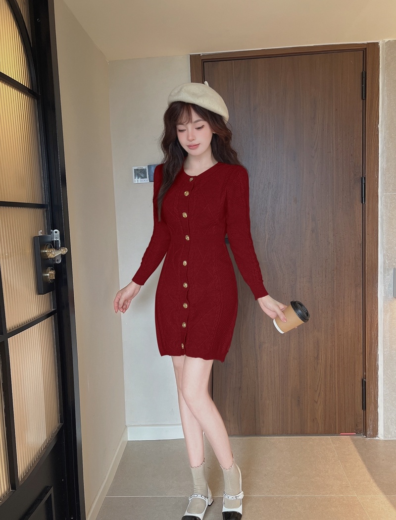 Girl chanelstyle sweater dress knitted light dress