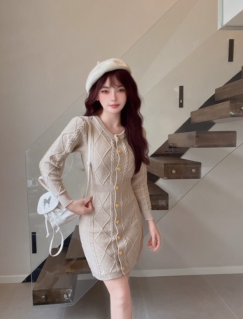 Girl chanelstyle sweater dress knitted light dress