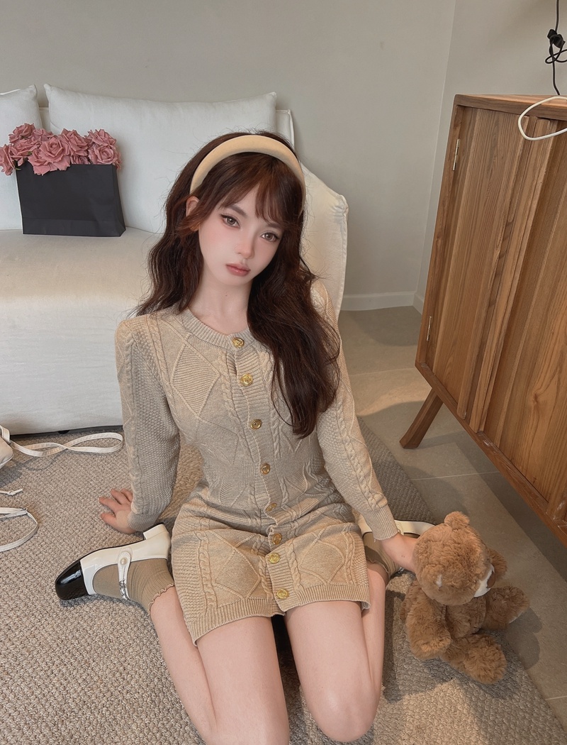 Girl chanelstyle sweater dress knitted light dress