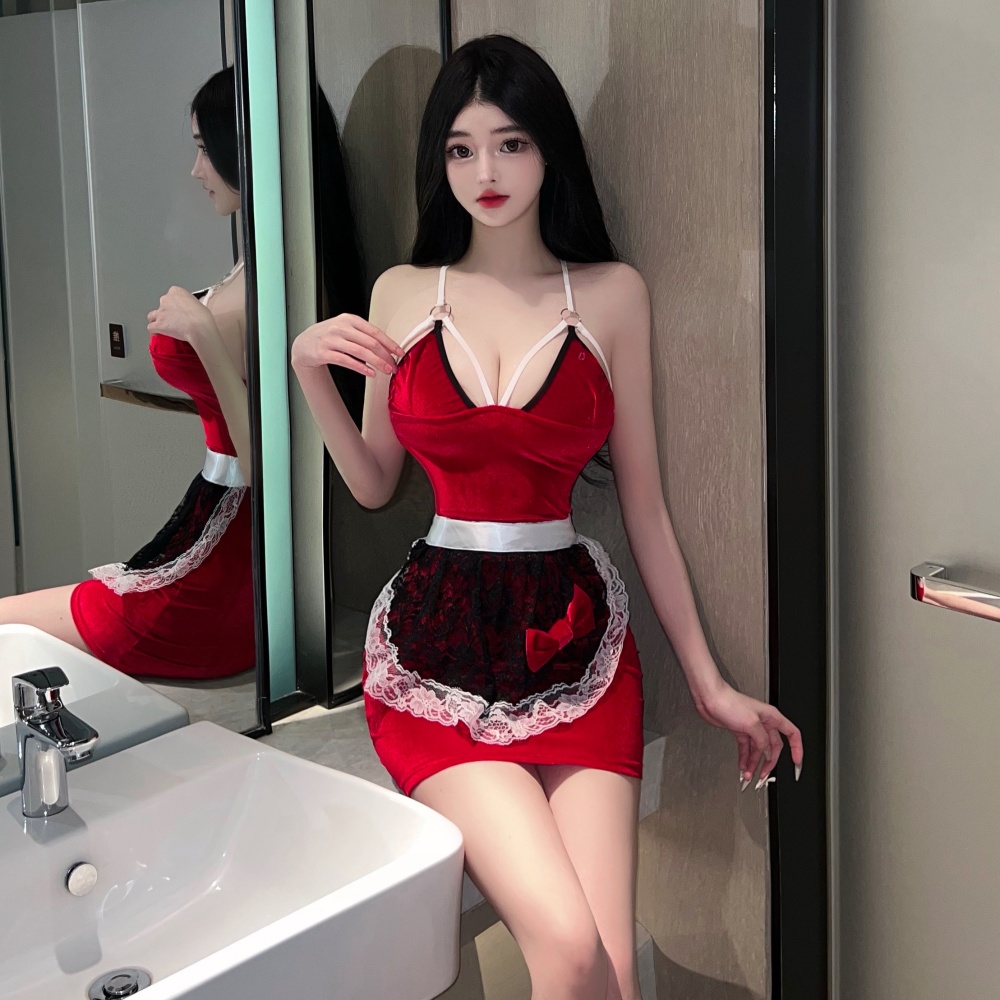 Sexy sling red spicegirl christmas dress for women