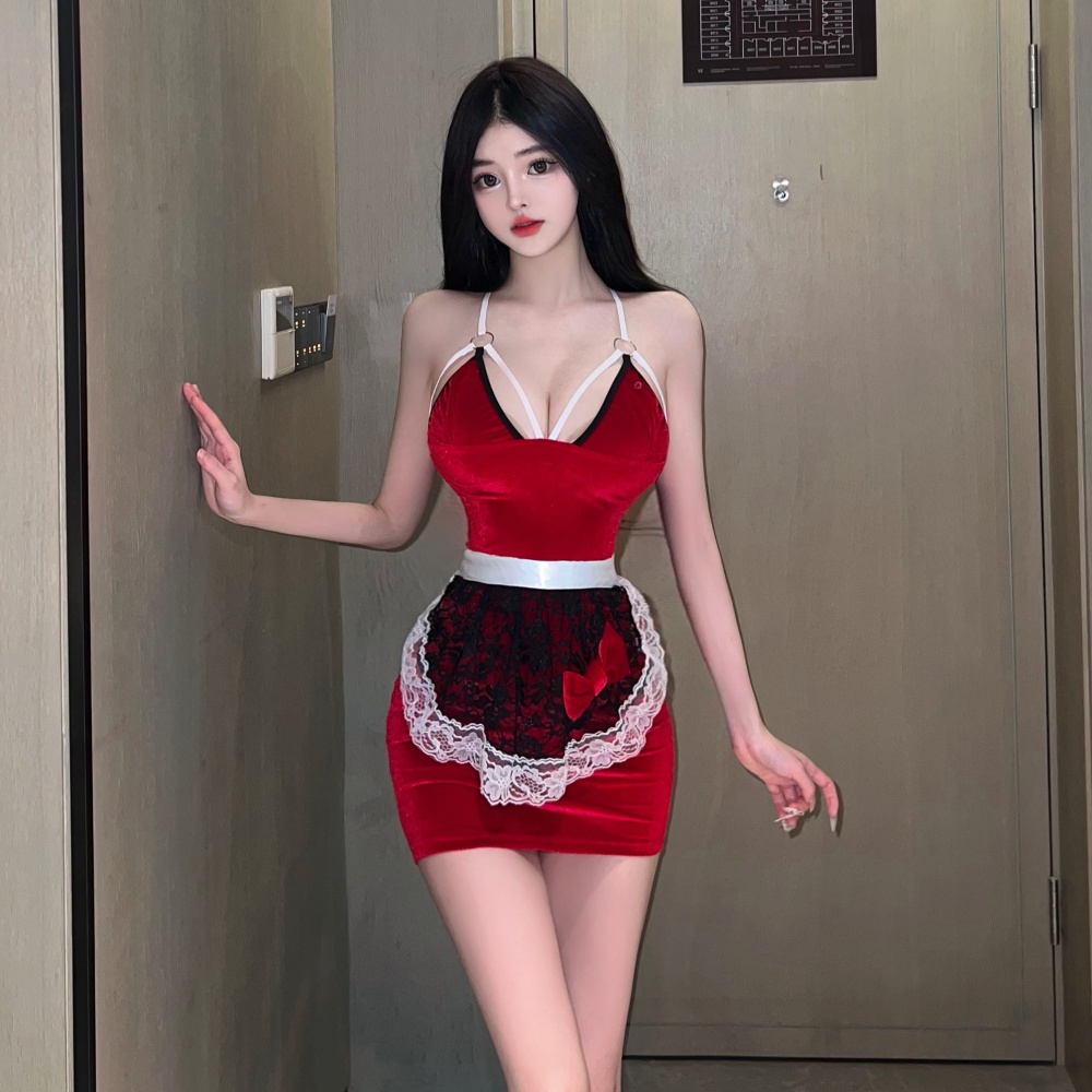 Sexy sling red spicegirl christmas dress for women