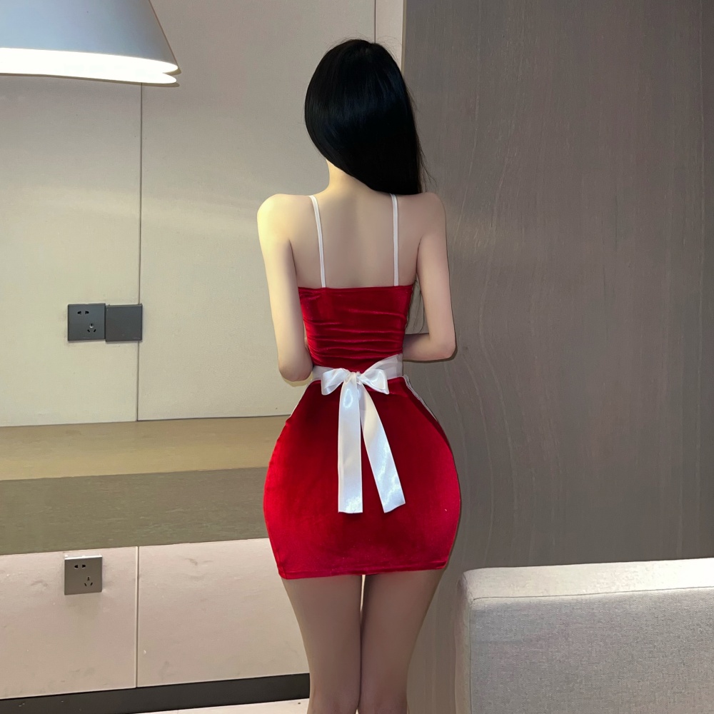 Sexy sling red spicegirl christmas dress for women