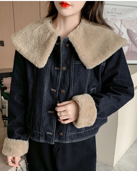 Thick plus velvet cotton coat winter coat for women