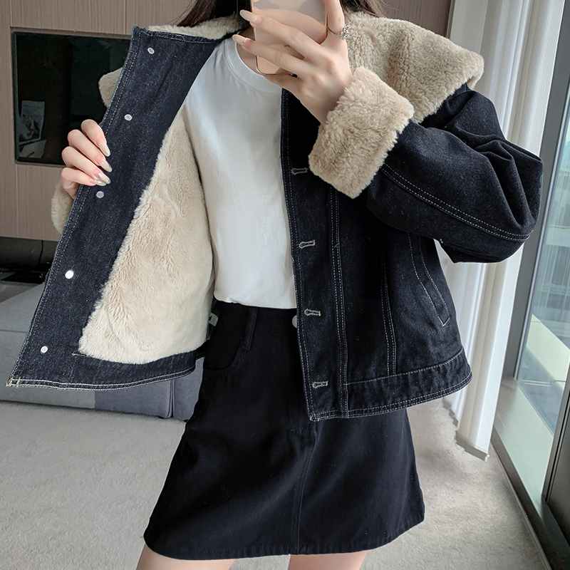 Thick plus velvet cotton coat winter coat for women