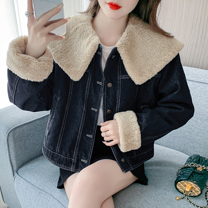 Thick plus velvet cotton coat winter coat for women