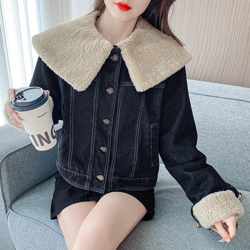 Thick plus velvet cotton coat winter coat for women